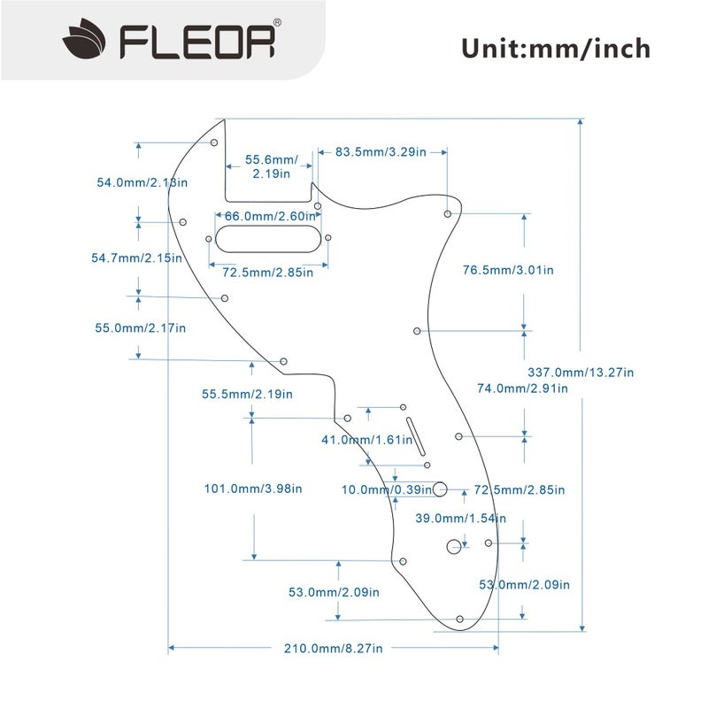 FLEOR 4Ply White Pearl TL Pickguard Guitar Pick Guard Plate with Screws Fit 69 TL Thinline Re-issue Guitar Part - Image 2